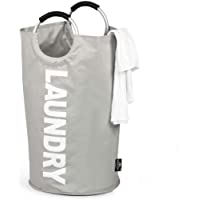 DOKEHOM 115L XL - Bolsa plegable para la colada (6 colores) con bolsillo para monedas para dormitorio- tela (gris- XL)